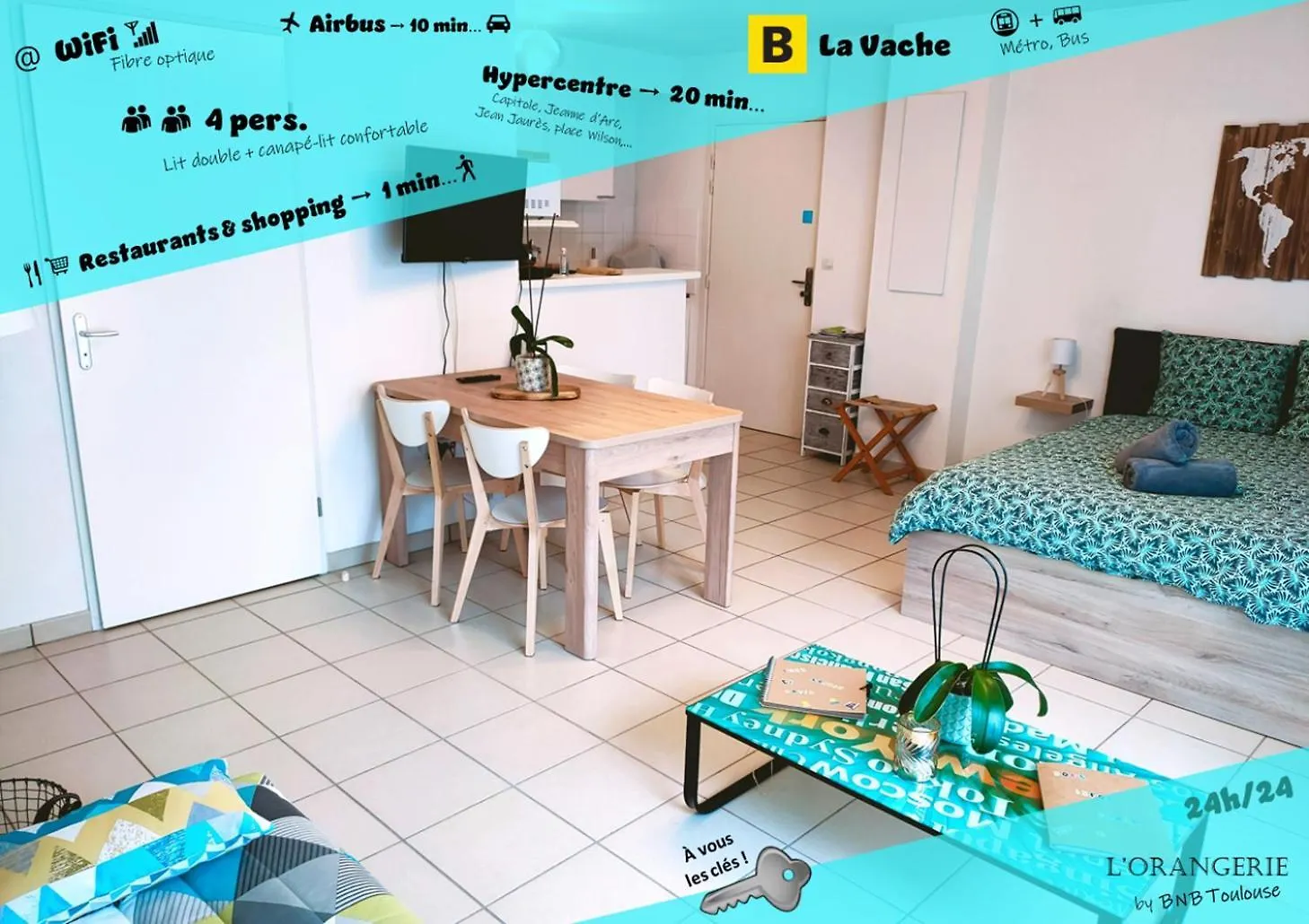 • Superbe appartement 2 à 4 personnes de 33m² en rez-de-chaussée • Toulouse